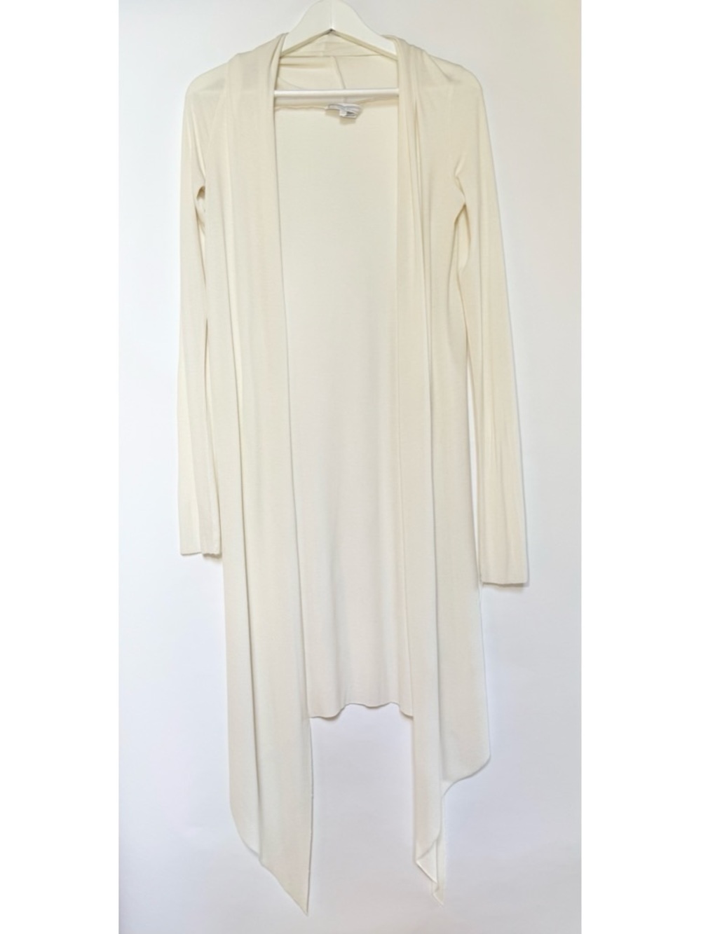 Marie France Van Damme Cream Open Front Lightweight Cardigan
